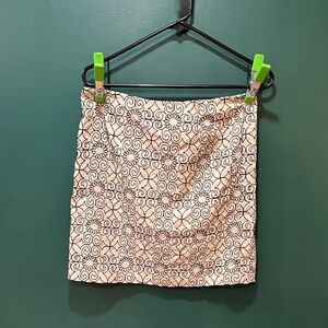 Bandolino Beige Mini Skirt with Black Floral Outline